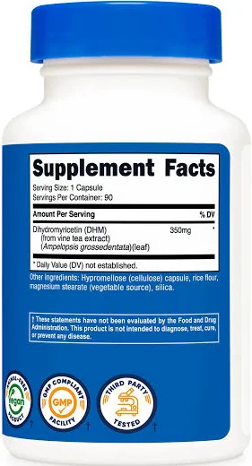 9 DHM Dihydromyricetin 350mg Capsules